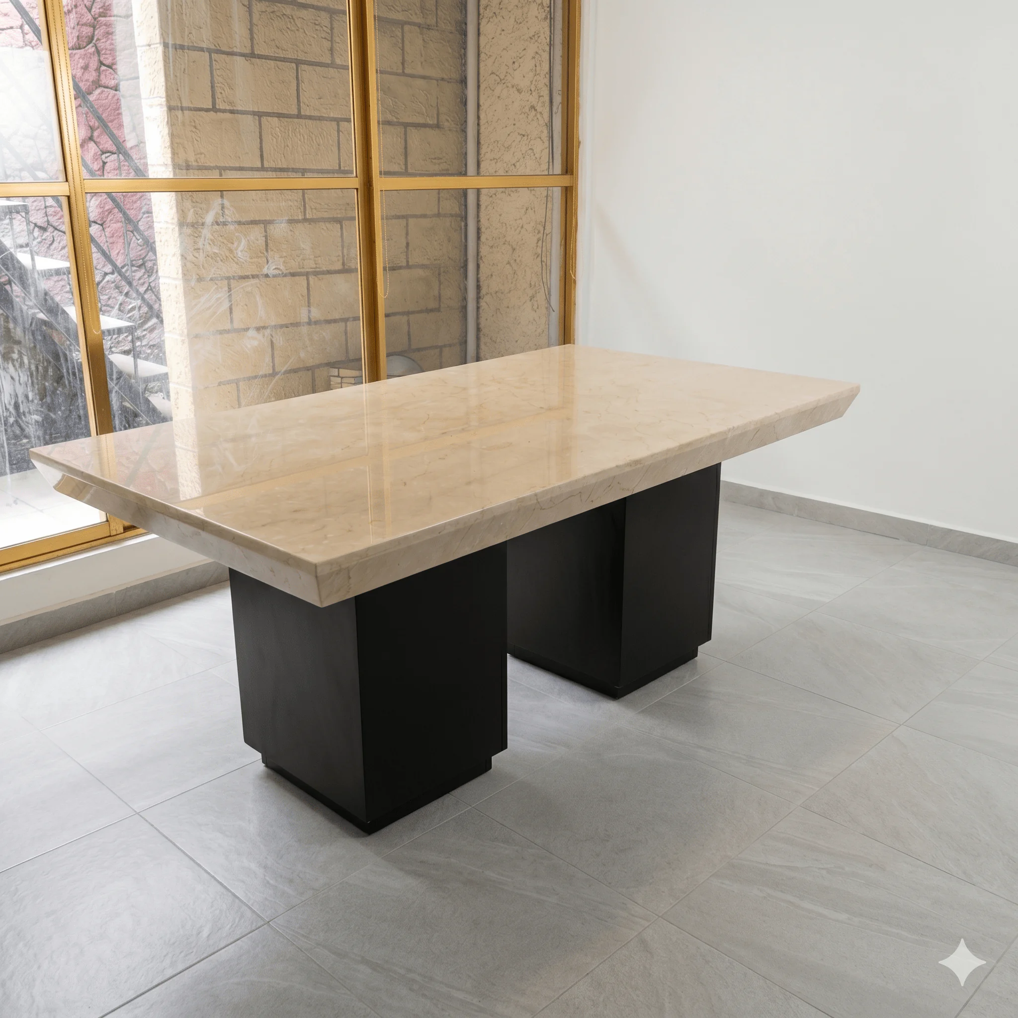 mesa de marmol crema