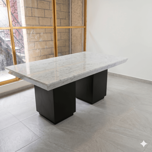 mesa de marmol blanco