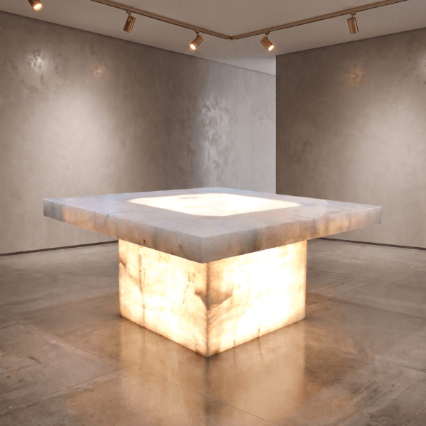 mesa de onix en forma cuadrada