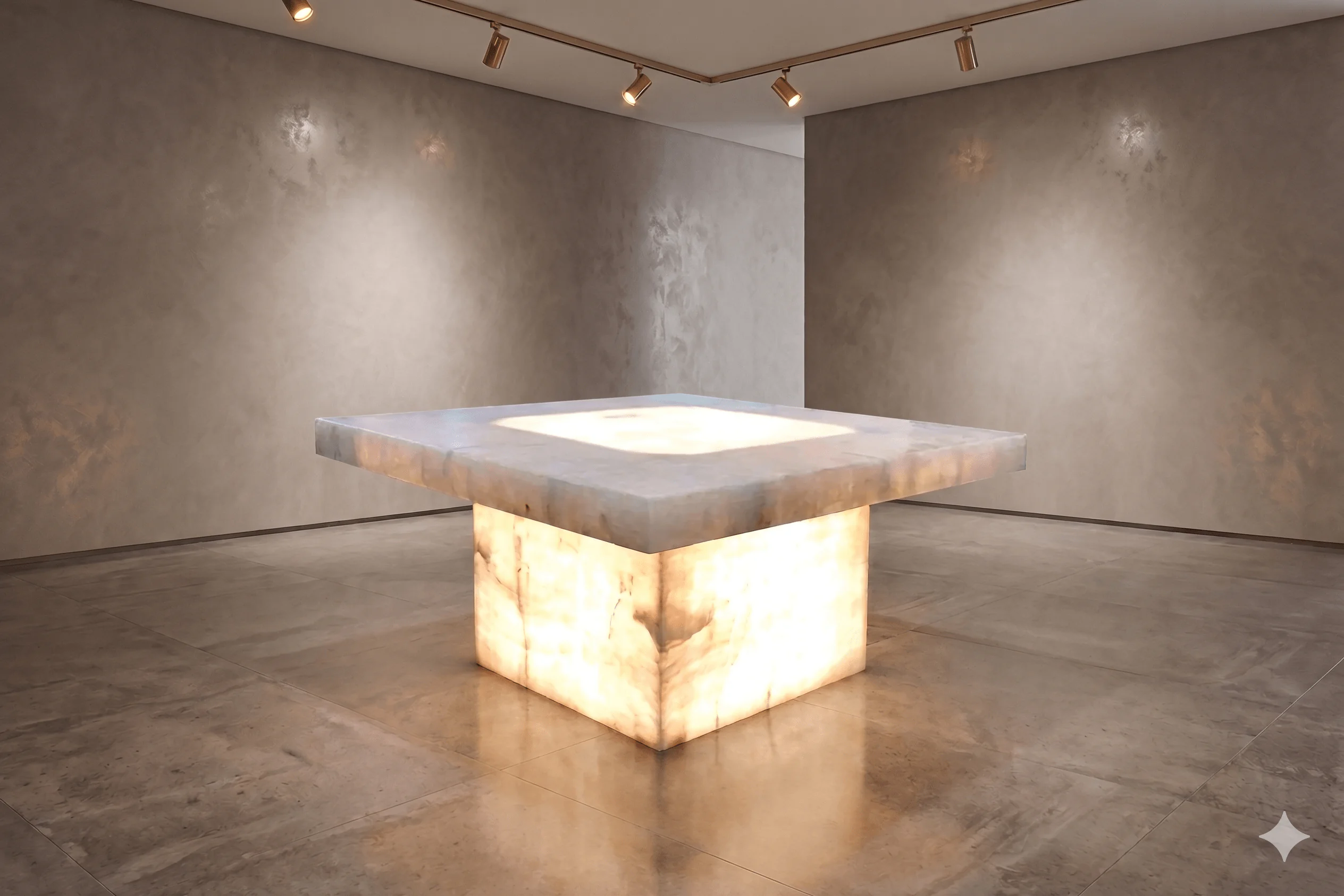 mesa de onix en forma cuadrada